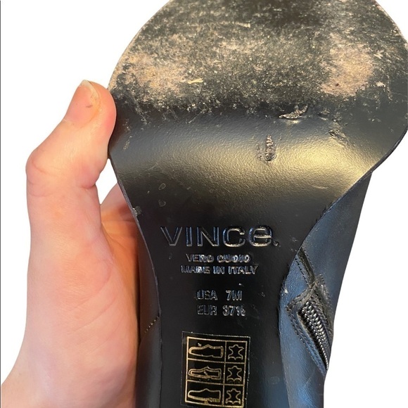 VINCE black leather booties - Picture 6 of 6